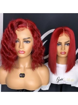 Magic Love Human Virgin Hair Ombre Red Bob Pre Plucked Lace Front Wig And Full Lace Wig For Black Woman Free Shipping (MAGIC0501)