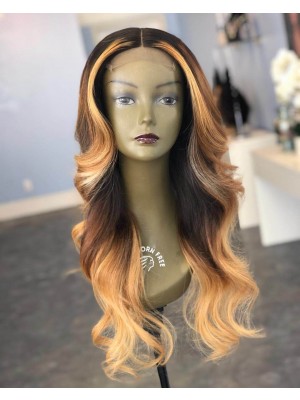  Magic Love Human Virgin Hair Ombre 1b/27 Pre Plucked Lace Front Wig And Full Lace Wig For Black Woman Free Shipping (MAGIC0161)