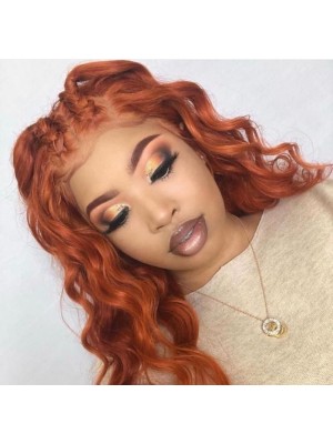 Magic Love Human Virgin Hair Orange Pre Plucked Lace Front Wig And Full Lace Wig For Black Woman Free Shipping (MAGIC0373)