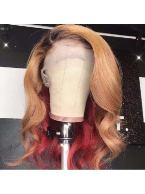 Magic Love Human Virgin Hair Ombre Red Pre Plucked Lace Front Wig And Full Lace Wig For Black Woman Free Shipping (MAGIC0397)