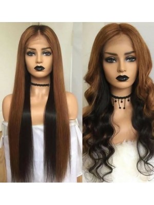 Magic Love Human Virgin Hair Ombre Color Pre Plucked Lace Front Wig And Full Lace Wig For Black Woman Free Shipping (MAGIC0343)