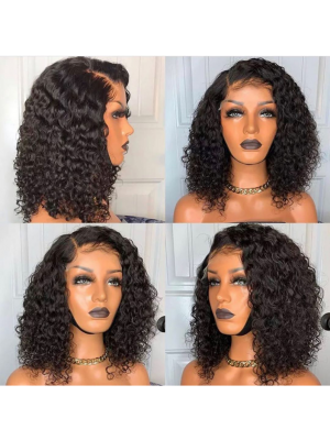 Magic Love Human Virgin Hair Bob Curl Pre Plucked Lace Wig For Black Woman Free Shipping(Magic0235)