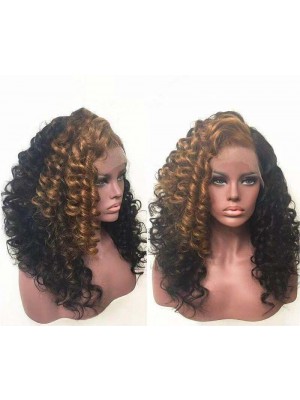 Magic Love Human Virgin Hair Ombre 1b/27 Curly Pre Plucked Lace Front Wig And Full Lace Wig For Black Woman Free Shipping (MAGIC0326)