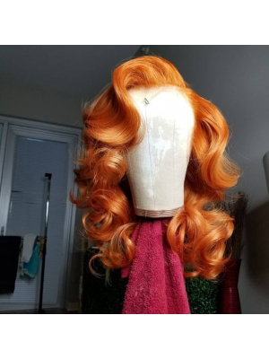  Magic Love Pre Plucked Lace Front Wig And Full Lace Wig Wave Orange Color Human Hair Wigs  (MAGIC0325)