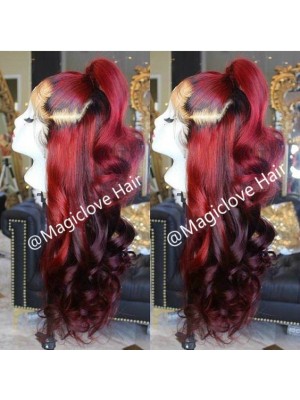 Magic Love Ombre Color Wave Pre Plucked Lace Front & Full lace Wig Factory Stocks Human Hair wigs (MAGIC0334)
