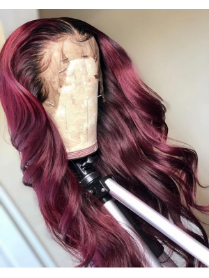 Magic Love Pre Plucked Factory Stock Burgundy Color 1B/99J Wave Human Hair wigs (MAGIC0246)