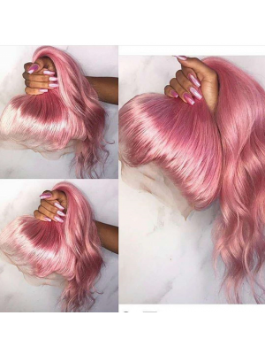 Magic Love Human Virgin Hair Summer Style Ice Pink Color Pre Plucked Lace Front Wig And Full Lace Wig For Black Woman Free Shipping (MAGIC0272) 