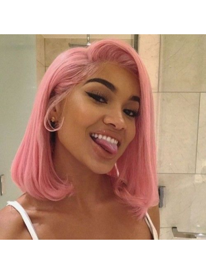 Magic Love Human Virgin Hair Pink Color Summer Bob Pre Plucked Lace Front Wig And Full Lace Wig For Black Woman Free Shipping (MAGIC0243)