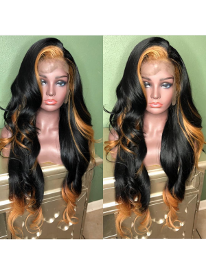 Magic Love Human Virgin Hair Ombre Wave Pre Plucked Lace Front Wig And Full Lace Wig For Black Woman Free Shipping (MAGIC0316)  