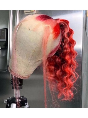 Magic Love Human Virgin Hair Ombre Red 613 Pre Plucked Lace Front Wig And Full Lace Wig For Black Woman Free Shipping (MAGIC0378)