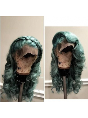 Magic Love Human Virgin Hair Green Color Pre Plucked Lace Front Wig And Full Lace Wig For Black Woman Free Shipping (MAGIC0411)