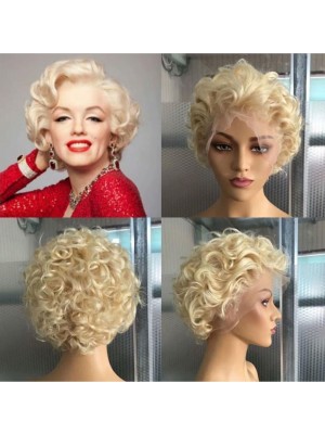 Magic Love Human Virgin Hair Summer Bob 613 Blonde Color Pre Plucked Lace Front Wig And Full Lace Wig For Black Woman Free Shipping (MAGIC0467)