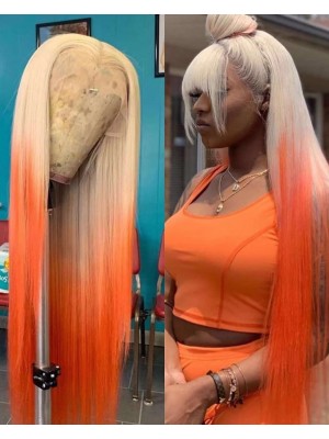 Magic Love Human Virgin Hair Ombre Orange Pre Plucked Lace Front Wig And Full Lace Wig For Black Woman Free Shipping (MAGIC0448)