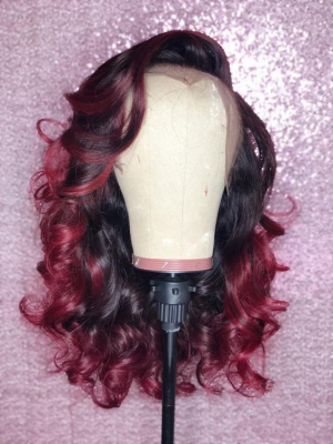 Magic Love Pre Plucked Factory Stock Burgundy Color 1B/99J Wave Human Hair wigs (MAGIC0338)