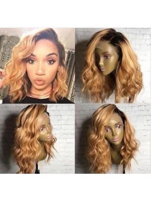 Magic Love Human Virgin Hair Ombre 1b/27 Pre Plucked Lace Front Wig And Full Lace Wig For Black Woman Free Shipping (MAGIC0127)