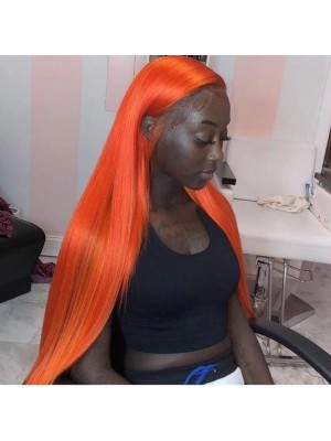 Magic Love Pre Plucked Lace Front &Full Lace Wig Factory Stock STRAIGHT Orange Color Human Hair wigs (MAGIC085)