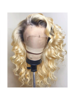Magic Love Human Unprocessed Human Virgin Pre Plucked Ombre Blonde #4/613 Wave Lace Wigs(MAGIC0238)