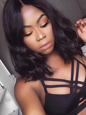 Magic Love Human Virgin Hair Natural Color Bob Wig Pre Plucked Lace Front Wig And Full Lace Wig For Black Woman Free Shipping (MAGIC0218)