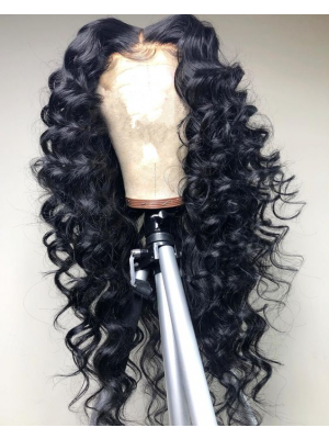 Magic Love Human Virgin Hair 13x6 Deep Wave Pre Plucked Lace Front Wig For Black Woman Free Shipping(Magic0203)
