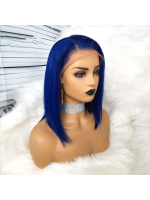 Magic Love Human Virgin Hair Ombre Blue Bob Pre Plucked Lace Front Wig And Full Lace Wig For Black Woman Free Shipping (MAGIC0500)