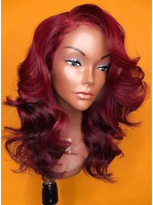 Magic Love Human Virgin Hair Ombre Red Pre Plucked Lace Front Wig And Full Lace Wig For Black Woman Free Shipping (MAGIC0423)