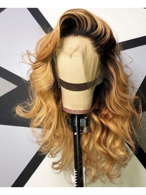 Magic Love Human Virgin Hair Ombre 1b/27 Pre Plucked Lace Front Wig And Full Lace Wig For Black Woman Free Shipping (MAGIC0221)