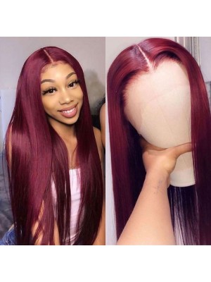 Magic Love Pre Plucked Factory Stock 13x6 Burgundy Color 99J Human Hair wigs (MAGIC0391)