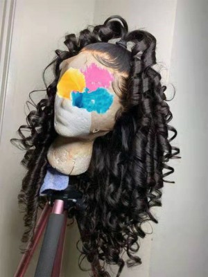 Magic Love Human Virgin Hair curly Pre Plucked Lace Wig For Black Woman Free Shipping(Magic0301)