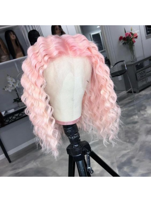Magic Love Human Virgin Hair Ombre Pink Bob Pre Plucked Lace Front Wig And Full Lace Wig For Black Woman Free Shipping (MAGIC0439)