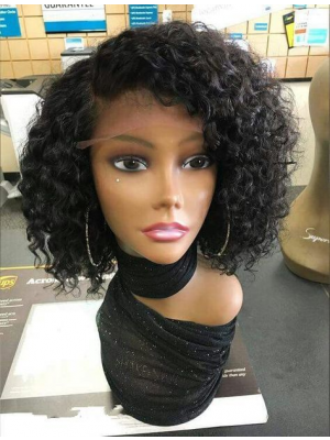 Magic Love Human Virgin Hair Curl Pre Plucked Lace Front Wig For Black Woman Free Shipping(Magic0209)