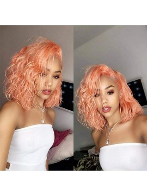 Magic Love Human Virgin Hair Ice Cream Pink Summer Bob Style Pre Plucked Lace Front Wig And Full Lace Wig For Black Woman Free Shipping (MAGIC0268)