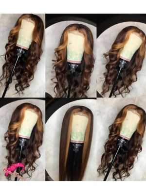 Magic Love Human Virgin Hair Ombre 1b/27 Pre Plucked Lace Front Wig And Full Lace Wig For Black Woman Free Shipping (MAGIC0251)