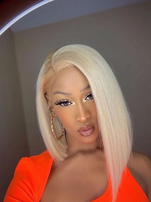 Magic Love Human Virgin Hair 613 Blonde Bob Pre Plucked Lace Front Wig And Full Lace Wig For Black Woman Free Shipping(MAGIC0490)