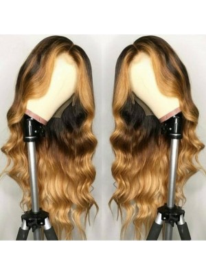 Magic Love Human Virgin Hair Ombre Pre Plucked 13x6 Lace Front Wig  For Black Woman Free Shipping (MAGIC0284)