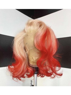 Magic Love Human Virgin Hair Ombre Red Bob Pre Plucked Lace Front Wig And Full Lace Wig For Black Woman Free Shipping (MAGIC0499)