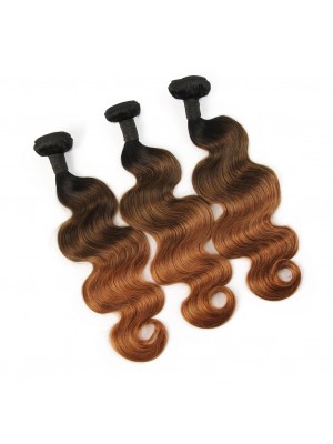 Magic Love Ombre 3 Bundles With(or not) Closure/Frontal Brazilian Virgin Human Hair Ombre Color 1B/4/30 Hair(magic0149)