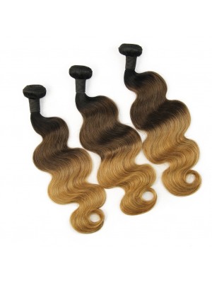  Magic Love Ombre 3 Bundles With(or not) Closure/Frontal Brazilian Virgin Human Hair Ombre Color 1b/4/27 Hair(magic0150)