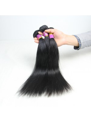 Magic Love 4PCS/LOT Brazilian Straight Virgin Human Hair Weave Bundles Natural Black Color Double Weft Hair Extensions Free Shipping 8-30''(MAGIC021)