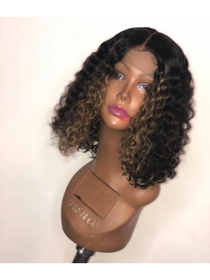 Magic Love Human Virgin Hair Ombre Curl 1b/27 Pre Plucked Lace Front Wig And Full Lace Wig For Black Woman Free Shipping (MAGIC0166)
